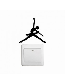 Ballet Dancer Dancing Silhouette Vinyl Switch Sticker Cartoon Ballet Wall Decor