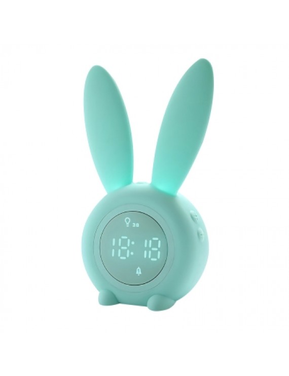 XR - MM - C03 Bunny Ear Alarm Clock Electronic LED Display Sound Control Rabbit Night Lamp