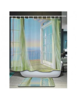 Bath Decor Balcony Seascape Shower Curtain